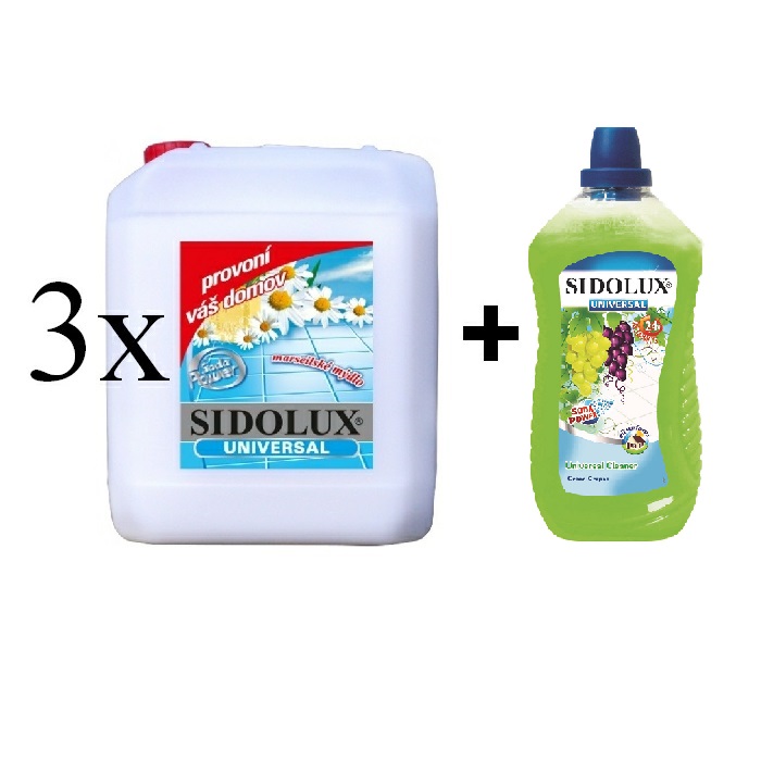 SIDOLUX UNI SODA POWER marseillské mýdlo 3x5l + GREEN GRAPES 1L ZDARMA